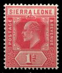 Сьерра-Леоне 1907-1912 гг. • Gb# 100 • 1 d. • Эдуард VII • стандарт • MH OG XF ( кат.- £ 22 )