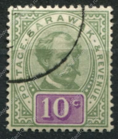 Саравак 1888-1897 гг. • Gb# 15 • 10 c. • сэр Чарльз Брук • стандарт • Used VF ( кат.- £ 16 )