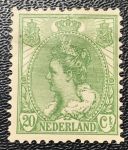 Нидерланды 1898-1924 гг. • SC# 74 • 20 c. • королева Вильгельмина • стандарт • MH OG! VF ( кат. - $150 )