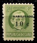 Куба 1960 г. • SC# 644 • 10 на 20 c. • надпечатка нов. номинала • стандарт • MNH OG XF