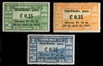 Коста-Рика 1947 г. • Sc# C145-7 • 15 c.(3) • Футбол, Кубок Америки • надпечатки • полн. серия • MNH OG VF