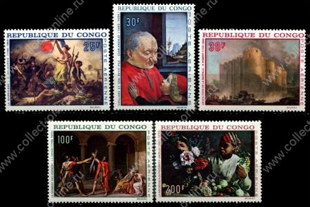 Народная Республика Конго 1968 г. • SC# C62-6 • 25 - 200 fr. • Живопись • полн. серия • MNH OG XF ( кат.- $ 12 )