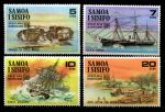 Самоа 1970 г. • Gb# 325-8 • 5 - 20 s. • Ураган 1889 г. • корабли • полн. серия • MNH OG VF