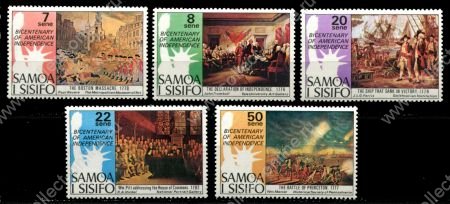 Самоа 1976 г. • Gb# 428-32 • 7 - 50 s. • 200-летие независимости США • полн. серия • MNH OG VF