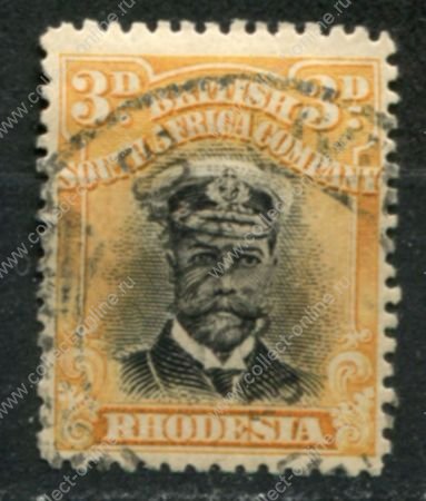 Родезия 1913-1922 гг. • Gb# 223 (die II) • 3 d. • выпуск "Адмирал" • перф. - 14 • стандарт • Used VF ( кат. - £15 )