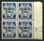 Германия 3-й рейх 1939 г. • Mi# 717 • 4 на 35 pf. • надпечатка "Deutsches Reich" на марке Данцига • № кв.блок • MNH OG XF+ ( кат.- € 10+ )