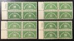 США 1925-1928 гг. • SC# QE1-4a • 10-25 c. • спец доставка • № кв. блоки • MNH/LH OG XF ( кат.- $300+ )