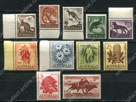 Австралия 1959-1964 гг. • GB# 316..27 • 6 d. .. 5 sh. • местная фауна и флора • стандарт • MNH OG XF+
