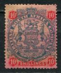 Родезия 1896-1897 гг. • Gb# 50 • 10 sh. • 2-й выпуск (без точки у хвоста) • герб колонии • Used XF- ( кат.- £80 )