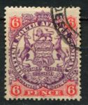 Родезия 1896-1897 гг. • Gb# 46 • 6 d. • 2-й выпуск (без точки у хвоста) • герб колонии • Used XF