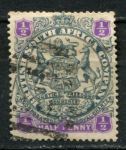 Родезия 1896-1897 гг. • Gb# 41 • ½ d. • 2-й выпуск (без точки у хвоста) • герб колонии • Used XF ( кат.- £ 5 )