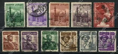 Египет 1953-1956 гг. • SC# 322..337 • 1 .. 100 m. • Республика (1-й выпуск) • стандарт ( 11 марок ) • Used VF