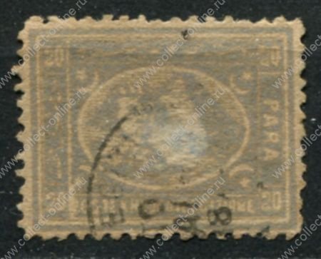 Египет 1874-1875 гг. • SC# 21b • 20 pa. • Сфинкс и пирамиды • стандарт • Used F ( кат.- $ 4 )