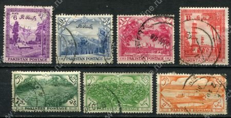 Пакистан 1954 г. • Gb# 65-71 • 6 p. - 2 R. • 7-я годовщина независимости • полн. серия • Used VF ( кат. - £4 )