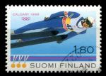 Финляндия 1988 г. • Mi# 1049 • 1.80 M. • Матти Нюкянен - трехкратный чемпион Олимпиады в Калгари • Used(ФГ) XF