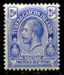 Теркс и Кайкос 1913-1921 гг. • Gb# 132b • 2½ d. • Георг V • стандарт • MH OG VF ( кат. - £5 )