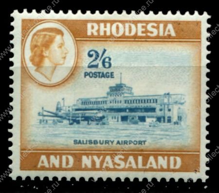 Родезия и Ньясаленд 1959-1962 гг. • Gb# 28 • 2s.6d. • Елизавета II основной выпуск • аэропорт • MH OG VF ( кат.- £ 13- )