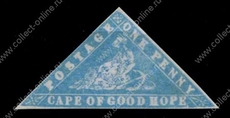 Мыс доброй надежды 1861 г. • Gb# 13 • 1 d. • "Голубой пенни" (ошибка цвета) • редкость! • копия