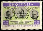 Албания • Правительство в изгнании 1963 г. • 10+20 fr. • Джон Кеннеди (памятный выпуск) • надпечатка(чёрн.) • локальный выпуск • MNH OG XF