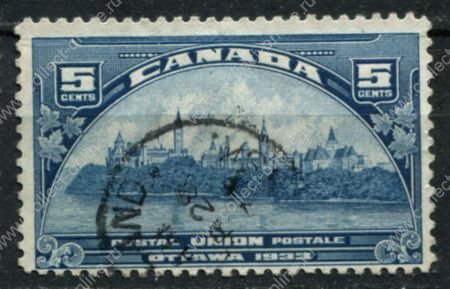Канада 1933 г. • SC# 202 • 5 c. • Встреча исполнительного комитета ВПС(UPU в Оттаве • вид на город • Used VF ( кат.- $ 4 )