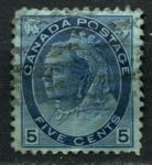 Канада 1898-1902 гг. • SC# 79 • 5 c. • Королева Виктория • номинал цифры • Used VF ( кат.- $ 3 )