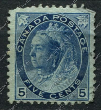 Канада 1898-1902 гг. • SC# 79 • 5 c. • Королева Виктория • номинал цифры • Used F ( кат.- $ 3 )