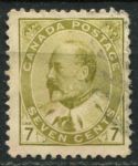 Канада 1903-1908 гг. • SC# 92 • 7 c. • Эдуард VII • стандарт • Used VF ( кат.- $ 6,25 )