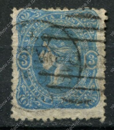 Австралия • Виктория 1860-1863 гг. • Gb# 90 • 3 d. • Королева Виктория • в.з. - текст • Used VF ( кат. - £9 )