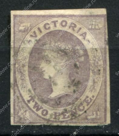 Австралия • Виктория 1857 г. • Gb# 47 • 2 d. • королева Виктория • Used VF ( кат.- £50 )