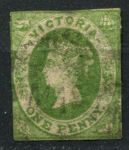 Австралия • Виктория 1857 г. • Gb# 41 • 1 d. • королева Виктория • Used F ( кат.- £30 )
