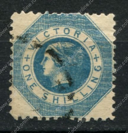 Австралия • Виктория 1859 г. • Gb# 81 • 1 sh. • Королева Виктория • Used XF- ( кат. - £16 )