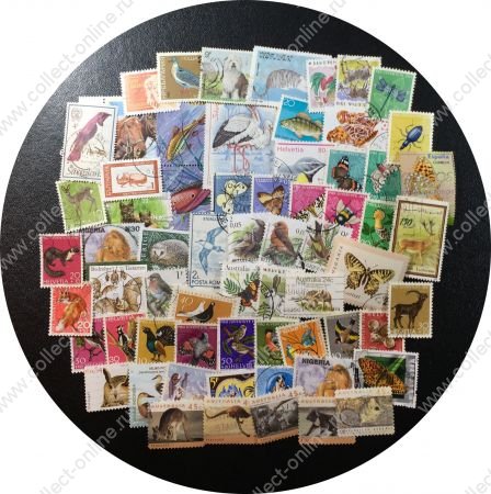 Фауна • набор 65 разных иностранных марок • Used VF