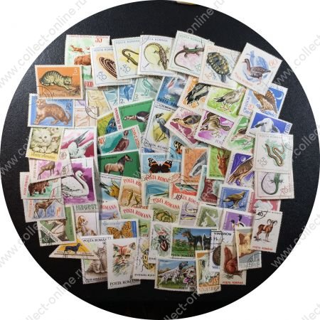 Румыния • фауна • набор 70 разных марок • Used VF
