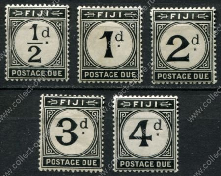 Фиджи 1918 г. • Gb# D6-9 • ½ - 4 d. • доплатные марки • полн. серия • MH OG VF ( кат.- £ 25 )