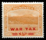 Доминика 1919 г. • Gb# 59 • 1½ на 2½ d. • надпечатка "WAR TAX" • военный налог • MH OG VF