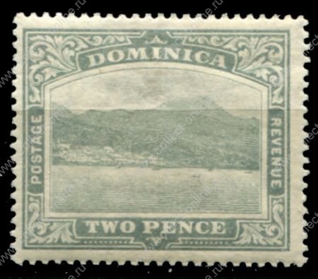 Доминика 1908-1920 гг. • Gb# 49 • 2 d. • вид столицы Розо с моря • MH OG VF ( кат.- £5 )