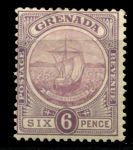 Гренада 1908-1911 гг. • Gb# 85 • 6 d. • парусный бот • стандарт • MH OG VF ( кат. - £20 )