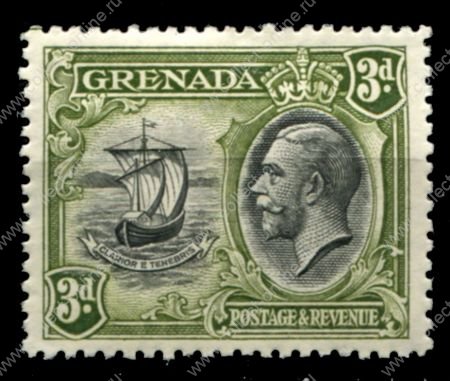 Гренада 1934-1936 гг. • Gb# 140 • 3 d. • Георг V • основной выпуск • парусный бот • MH OG VF