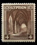 Кипр 1928 г. • Gb# 127 • 4 pi. • 50-летие Британского правления. • Аббатство Беллапаис • MH OG VF ( кат.- £11 )