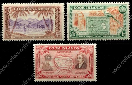 Кука о-ва 1949-1961 гг. • Gb# 150-2 • ½ - 2 d. • основной выпуск • 3 марки • MH OG VF ( кат.- £5- )