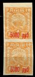 РСФСР 1922 г. • Сол# 19 • 5000 на 1 руб. • Надпечатка нов. номинала(красная) • пара • MNH OG XF