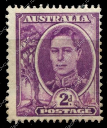 Австралия 1942-1950 гг. • Gb# 205b • 2 d. • Георг VI • основной выпуск • из рулона • стандарт • MNH OG VF ( кат.- £ 50 )