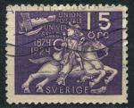 Швеция 1924 г. • Sc# 215 • 15 o. • Всемирный Почтовый Союз • Used VF ( кат. - $3 )