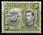 Гренада 1938-1950 гг. • Gb# 158a • 3 d. • Георг V • осн. выпуск • парусный бот • MH OG VF ( кат. - £16 )