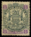 Родезия 1896-1897 гг. • Gb# 41 • ½ d. • 2-й выпуск (без точки у хвоста) • герб колонии • MH OG VF ( кат.- £5 )