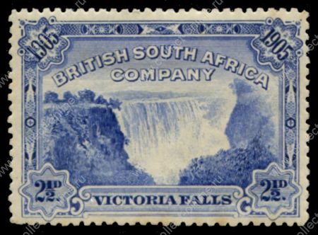 Родезия 1905 г. • Gb# 95 • 2 ½ d. • Водопад Виктория • (перф. - 14) • MH OG VF ( кат.- £20 )