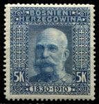 Босния и Герцеговина 1910 г. • Mi# 60 • 5 Kr. • 80-летие императора Франца-Иосифа • MH OG VF