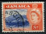 Ямайка 1956-1958 гг. • Gb# 167 • 8 d. • Елизавета II основной выпуск • гора Голубая • Used F-VF