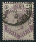 Великобритания 1883-1884 гг. • GB# 191 • 3 d. • королева Виктория • стандарт • Used VF ( кат.- £100 )