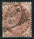 Великобритания 1880-1881 гг. • Gb# 167 • 1½ d. • Королева Виктория • стандарт • Used XF- ( кат.- £ 60 )
